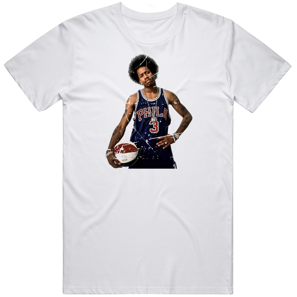 Allen Iverson Afro Legend Philadelphia Basketball Fan Distressed T Shi –  theCityOfBrotherlyLoveTshirts